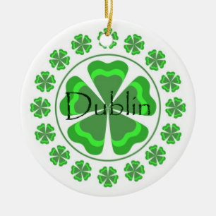 Kleeblatt-Dublin-Verzierung Keramikornament