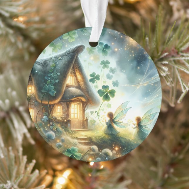 Kleeblatt-Feenhäuschen-Glanz Ornament (Baum)