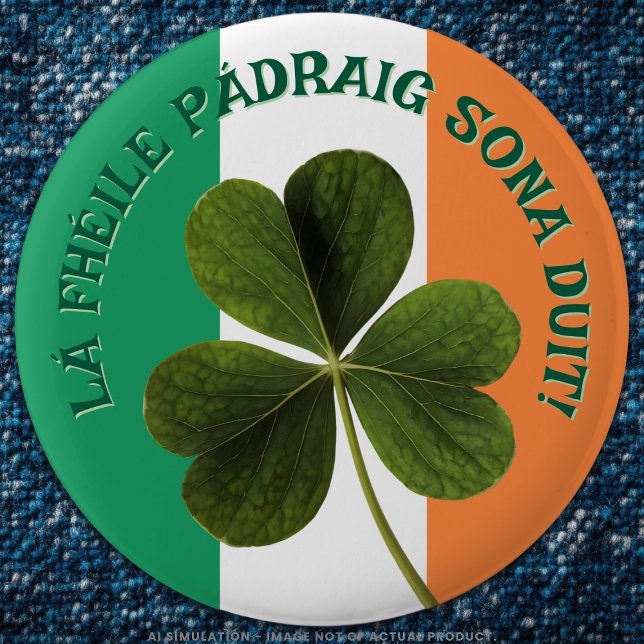 Kleeblatt/Flag Irland Happy St. Patrick’s Day! Button (Von Creator hochgeladen)