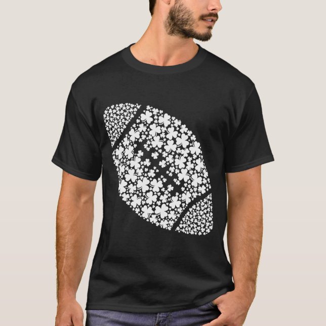 Kleeblatt Football Ball St Patrick's Day Irish Men T-Shirt (Vorderseite)