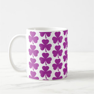 Kleeblatt-Form Karo Rosa Lila Kaffeetasse