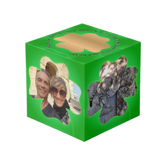 Kleeblatt Frame 5 Fotos Würfel (Vorderseite Schrägansicht)