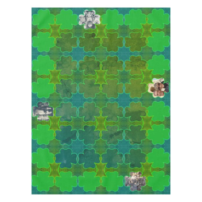 Kleeblatt Frames 4 Fotos Tischdecke (Vorderseite)