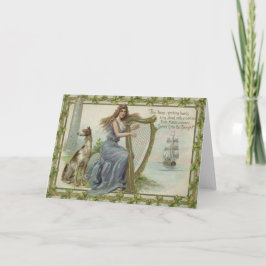 Kleeblatt-Frauen-Harfen-Schiffs-Turm-Irischer Karte