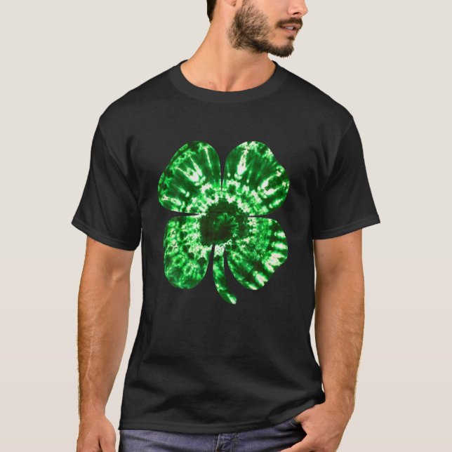 Kleeblatt Gefärbte Krawatte Clover St Patricks Day T-Shirt (Vorderseite)