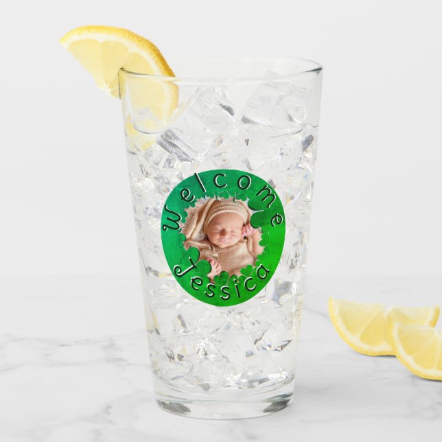 Kleeblatt Gerahmtes Foto Glas Cup (Vorderseite Ice)