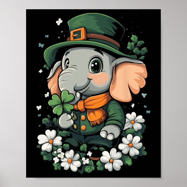 Kleeblatt Girls Boys Kids Leprechaun St Patricks D Poster (Vorne)