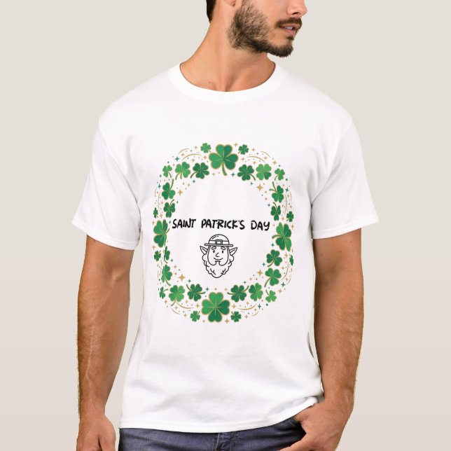 Kleeblatt-Glücksrahmen St. Patrick's Day Design T-Shirt (Vorderseite)