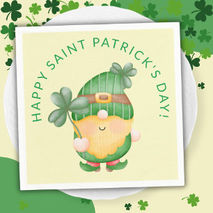 Kleeblatt Gnome Happy Saint Patrick's Day Serviette