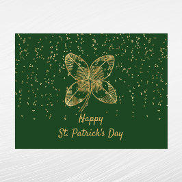 Kleeblatt Gold Confetti St Patricks Day Feiertagspostkarte