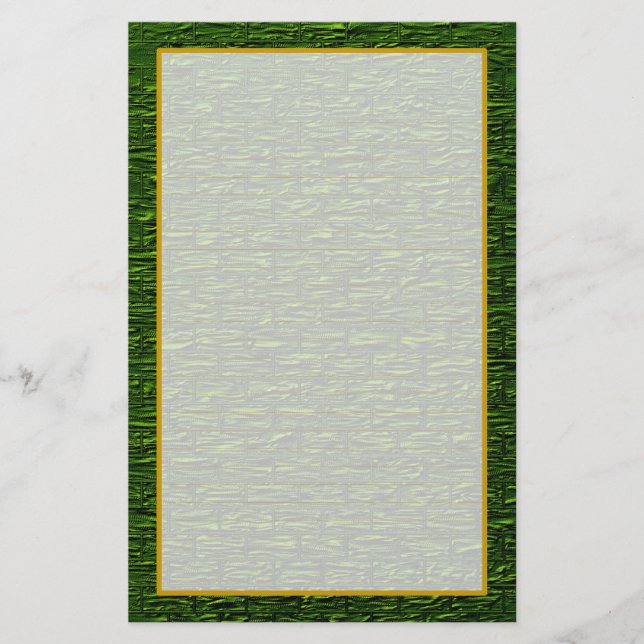 Kleeblatt Green Brick Fine Lined Stationery Briefpapier (Vorderseite)
