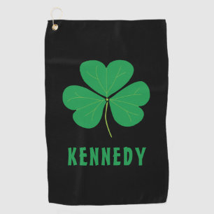 Kleeblatt Green Clover Ireland Celtic Irish Name Golfhandtuch
