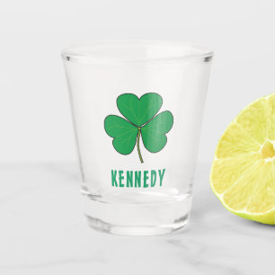 Kleeblatt Green Clover Ireland Celtic Irish Name Schnapsglas