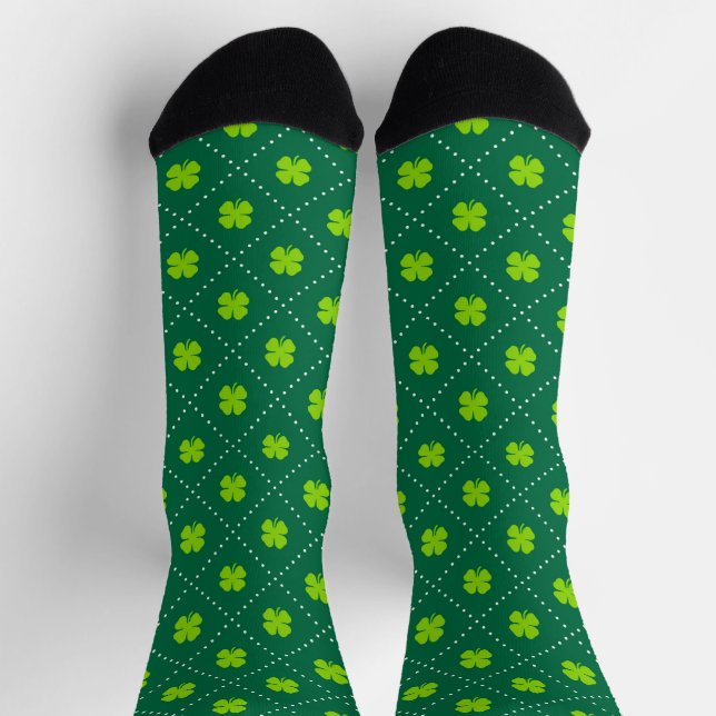 Kleeblatt Green Raute Muster Socken (Oben)