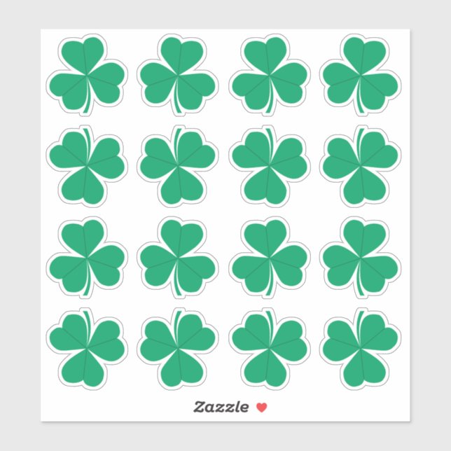 Kleeblatt Green St. Patrick's Day Irish Aufkleber (Blatt)