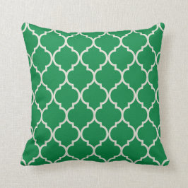 Kleeblatt Green und White Quatrefoil Muster Kissen