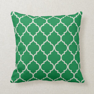 Kleeblatt Green und White Quatrefoil Muster Kissen