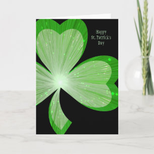 Kleeblatt groß 'St. Patrick's Day' Karte schwarz