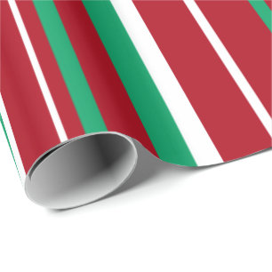 Kleeblatt grün, dunkelrot, weiße Streifen Weihnach Geschenkpapier