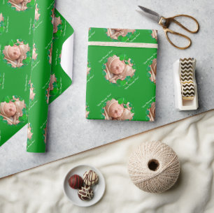 Kleeblatt-Grün-Rahmen * Foto-Geschenkpapier Geschenkpapier