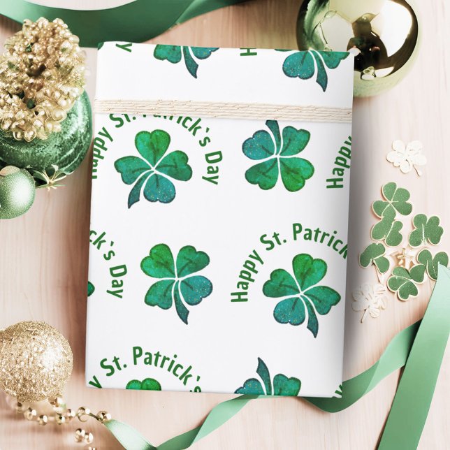Kleeblatt Grün St. Patrick`s Day  Geschenkpapier (Von Creator hochgeladen)