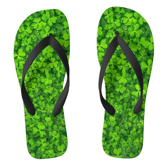 Kleeblatt grün, St. Patrick's Day, Flip Flops (Fußbett)