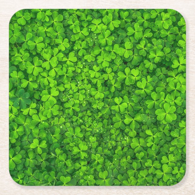 Kleeblatt grün, St. Patrick's Day, Rechteckiger Pappuntersetzer (Vorderseite)