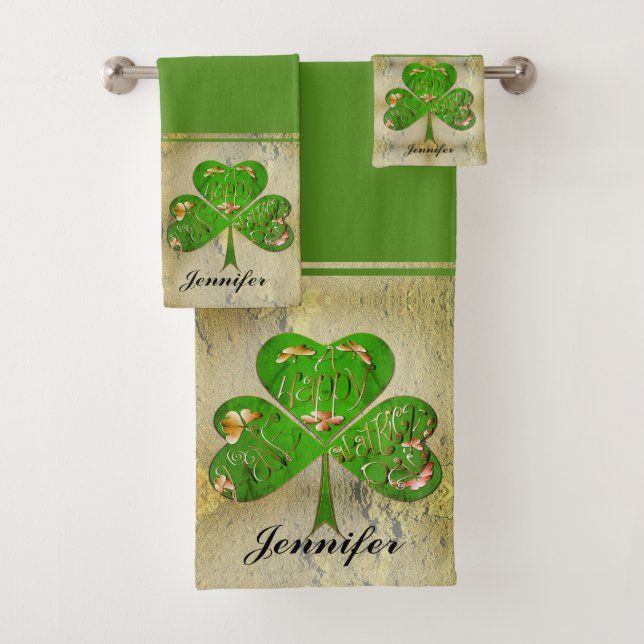 Kleeblatt "Happy St. Patrick's Badhandtuch Set (Insitu)