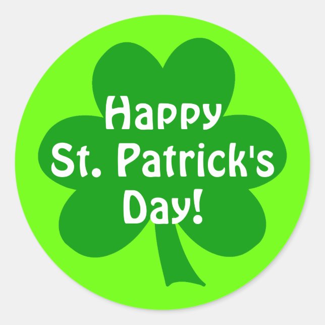 Kleeblatt Happy St. Patrick's Day Runder Aufkleber (Vorderseite)