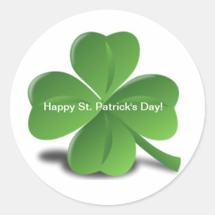 Kleeblatt Happy St Patricks Day Simple Clover Runder Aufkleber