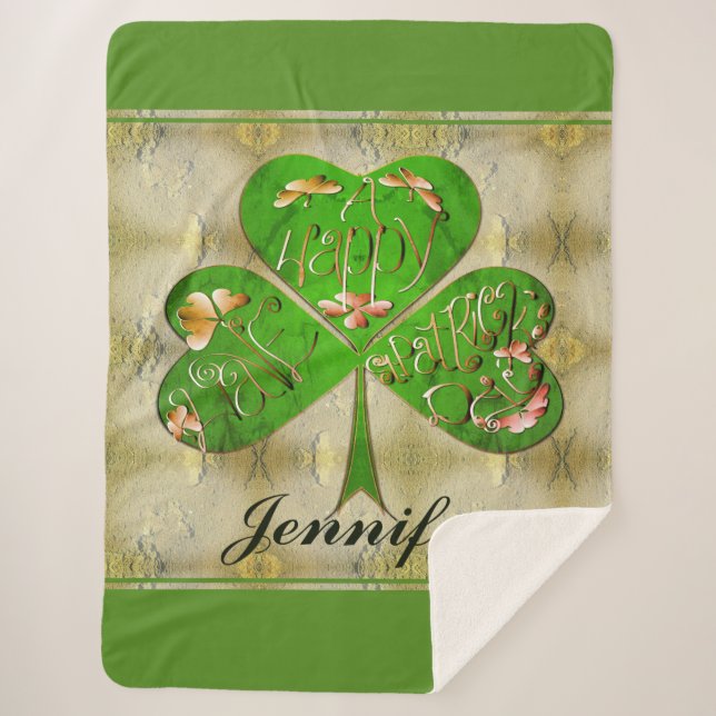 Kleeblatt "Happy St. Patrick's Sherpadecke (Vorderseite)