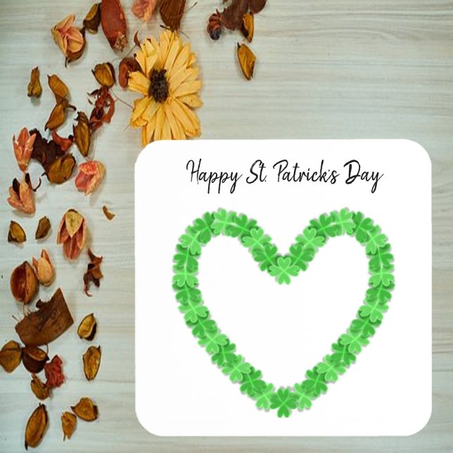 Kleeblatt Heart Happy St Patrick's Day Getränkeuntersetzer (Von Creator hochgeladen)
