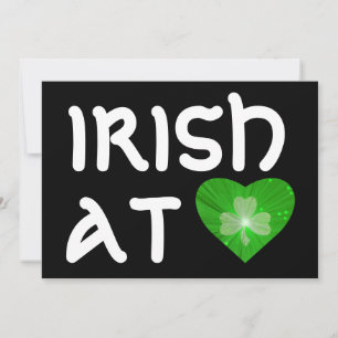 Kleeblatt Heart 'Irish at Heart' Einladung schwarz