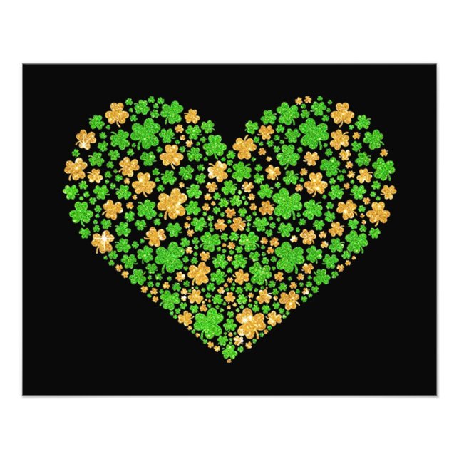 Kleeblatt Heart St Patrick's Day Fotodruck (Vorne)