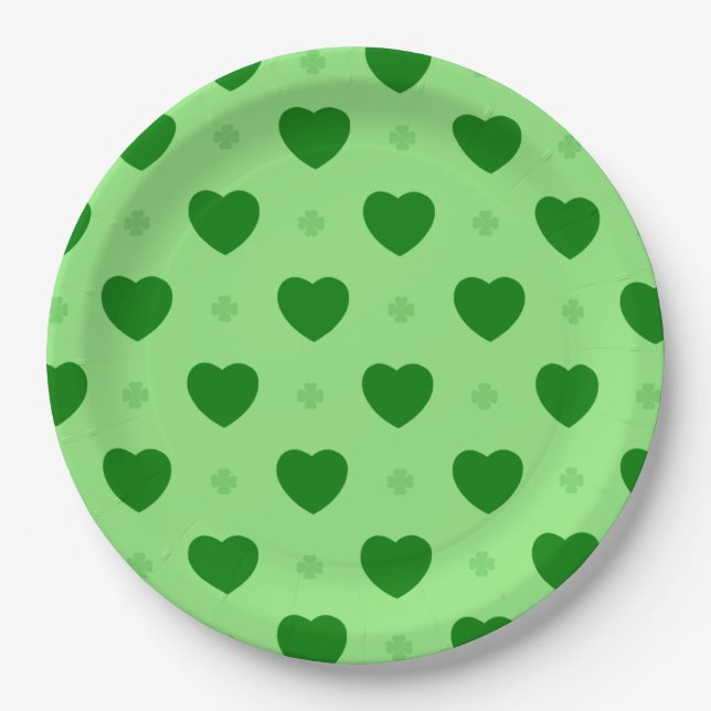 Kleeblatt Hearts Paper Plate Pappteller (Vorderseite)