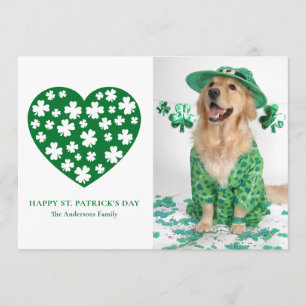 Kleeblatt Herz Clover Foto St. Patrick's Day  Feiertagskarte