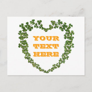 Kleeblatt Herz Vintag St. Patrick's Day Postkarte