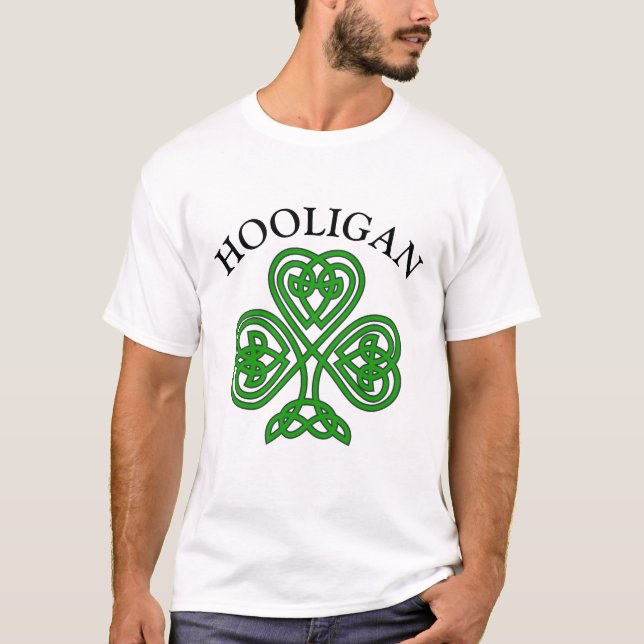 Kleeblatt Hooligan Funny St. Patrick's Day T-Shirt (Vorderseite)