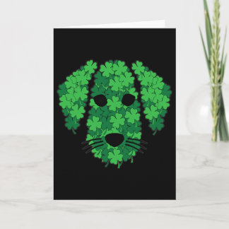 Kleeblatt-Hund-Gesicht St. Patricks Tag Süßer Welp Karte