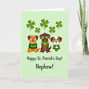 Kleeblatt-Hund-Muster St.-Patricks-Karte Karte
