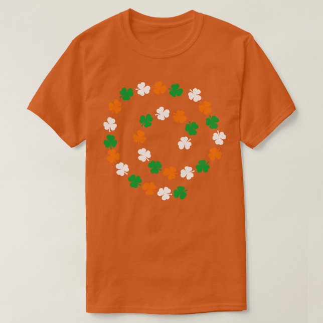 Kleeblatt im Grünen Weißer Orange St Patricks Day  T-Shirt (Design vorne)