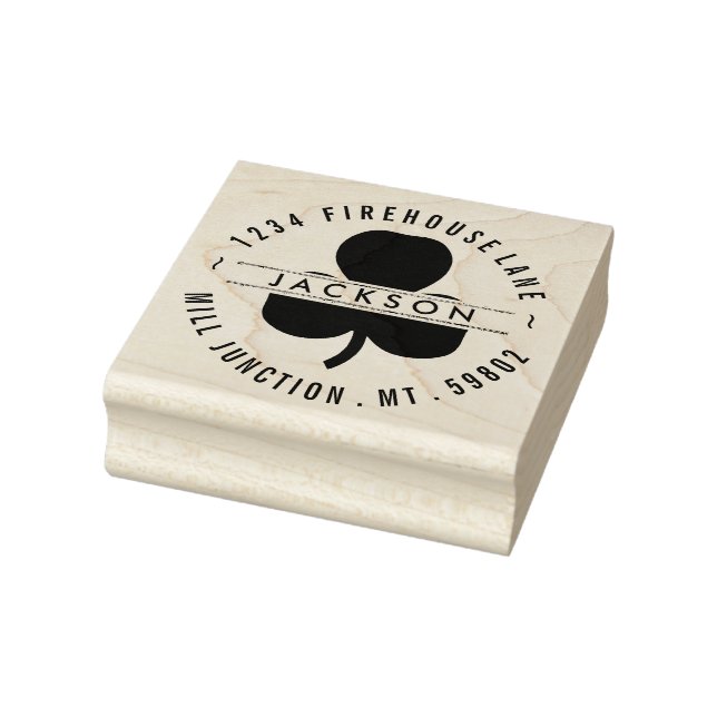 Kleeblatt in Circle Rücksendeadresse Briefmarke Gummistempel (Stempel)