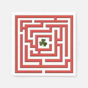 Kleeblatt in Red Labyrinth Challenge Serviette