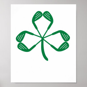 Kleeblatt-irischer Amerikaner Golf-St. Patricks Poster