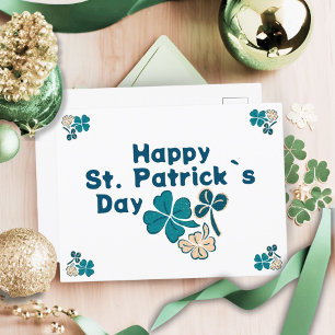 Kleeblatt Irischer Glücklicher St. Patrick`s Tag Feiertagspostkarte