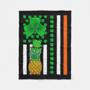 Kleeblatt Irish American Flag Ananas Fruit St Pa Fleecedecke
