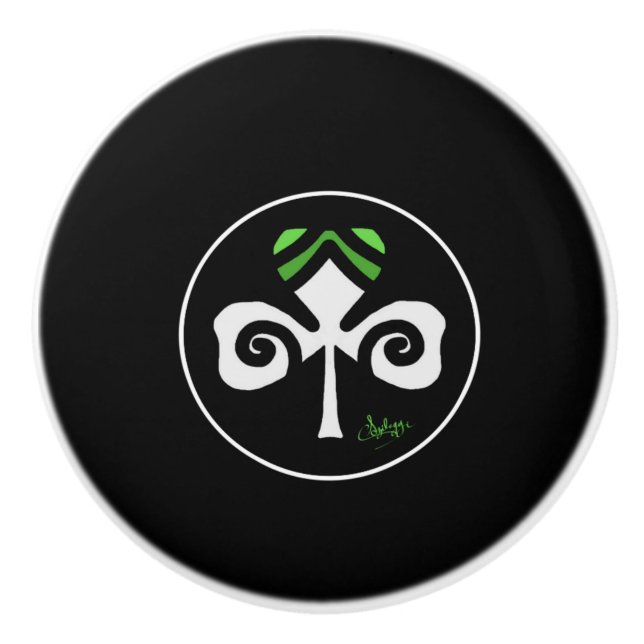 Kleeblatt Irish Circle Logo Keramikknauf (Vorderseite)