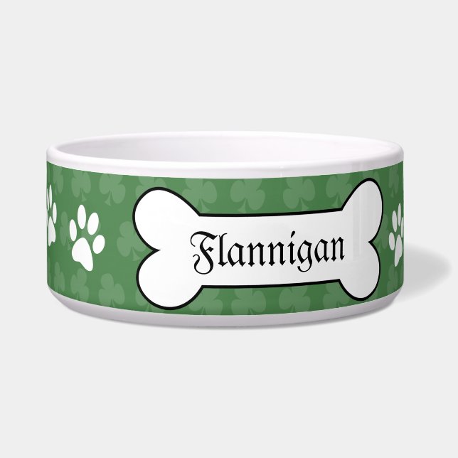 Kleeblatt Irish Clover Angepasste Dog Food Bowl Napf (Vorderseite)