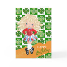 Kleeblatt Irish Dance Blond Hair Girl Geburtstag