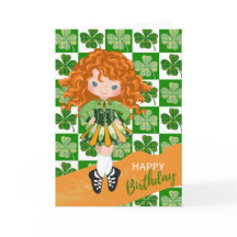 Kleeblatt Irish Dance Redhead Girl Geburtstag